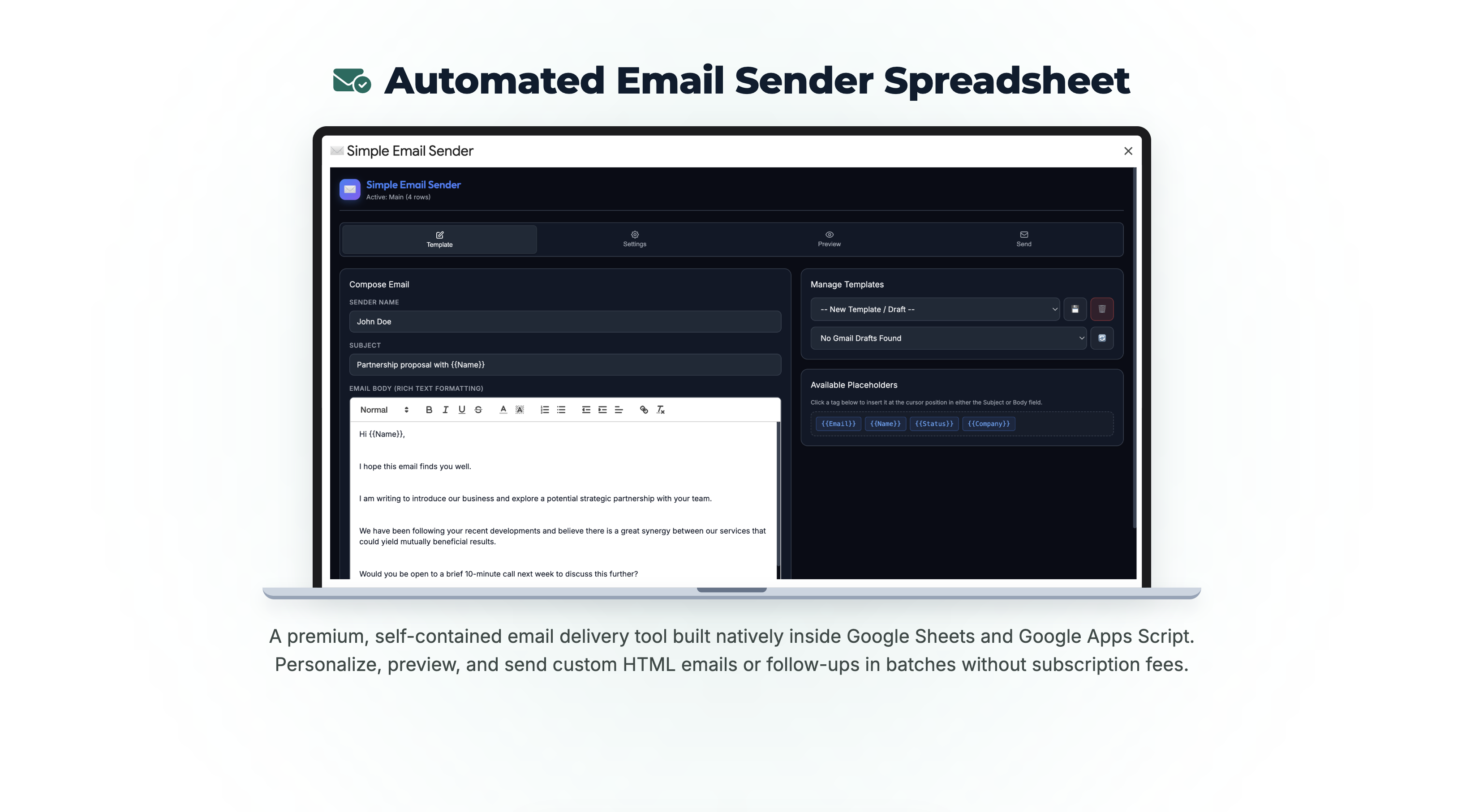 Automated Email Sender Dashboard