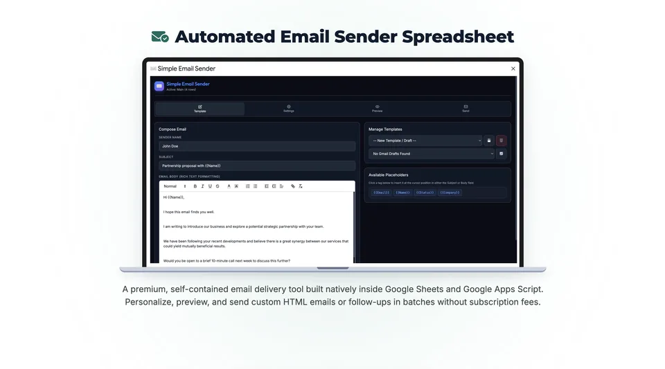 Automated Email Sender Dashboard