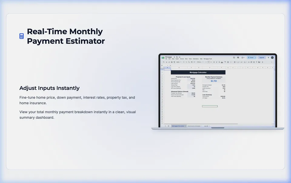 Automated Mortgage Calculator Dashboard